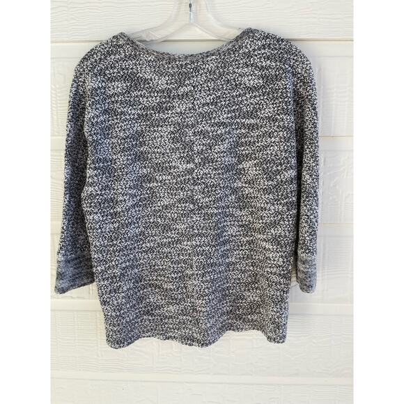 Ann Taylor LOFT gray and white 3/4 length sweater  top XS - Picture 2 of 7